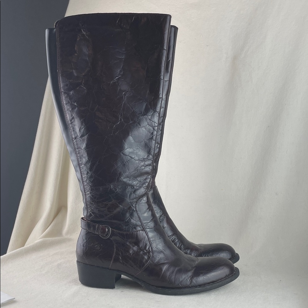 Born Leather Knee-High Deep Burgundy Boots Size 11